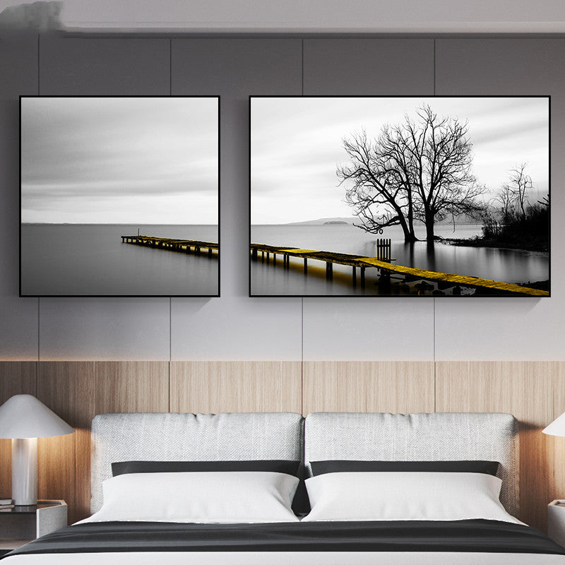 Modern Minimalist Bedside Wall Art – Cloth Film Fabric Decorative Panel for Bedroom Décor (30×40cm)