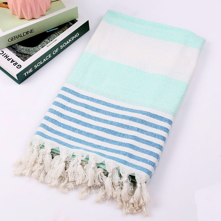 Turkish Cotton Striped Beach Towel – 100x180 cm | 60% Cotton & 40% Polyester | Durable & Lightweight
