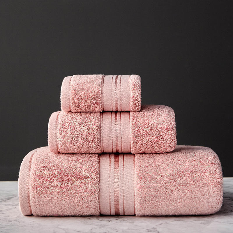 Pure Cotton Towel Set – 3-Piece Thickened Bath, Hand & Face Towel Set | Multiple Colors