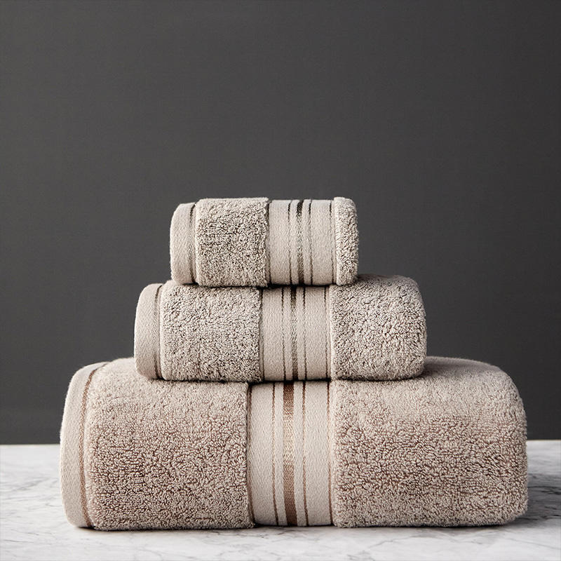 Pure Cotton Towel Set – 3-Piece Thickened Bath, Hand & Face Towel Set | Multiple Colors