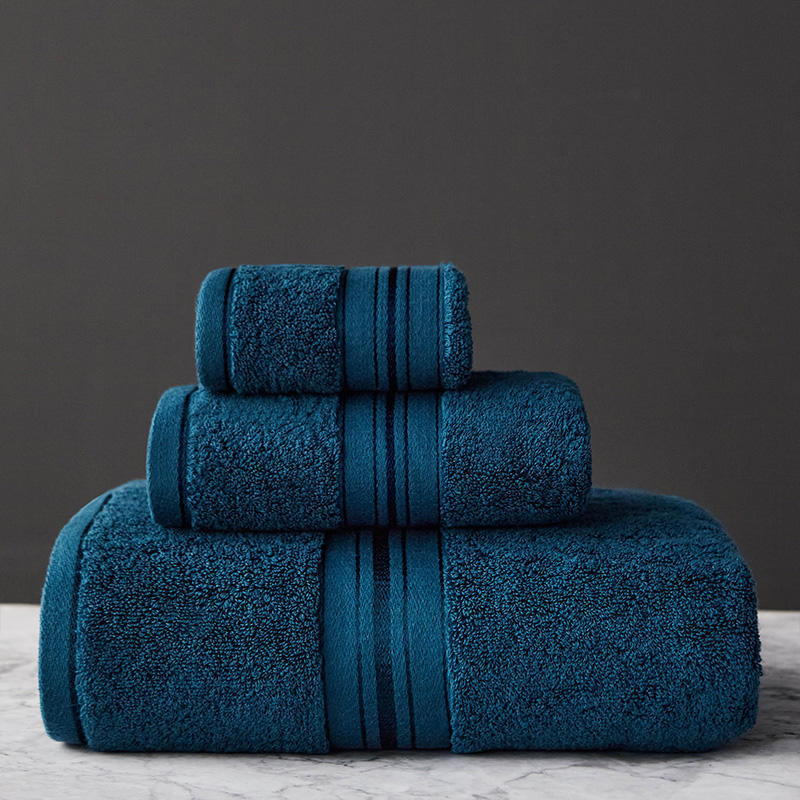 Pure Cotton Towel Set – 3-Piece Thickened Bath, Hand & Face Towel Set | Multiple Colors