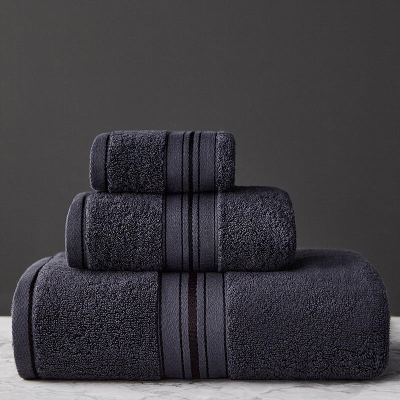 Pure Cotton Towel Set – 3-Piece Thickened Bath, Hand & Face Towel Set | Multiple Colors