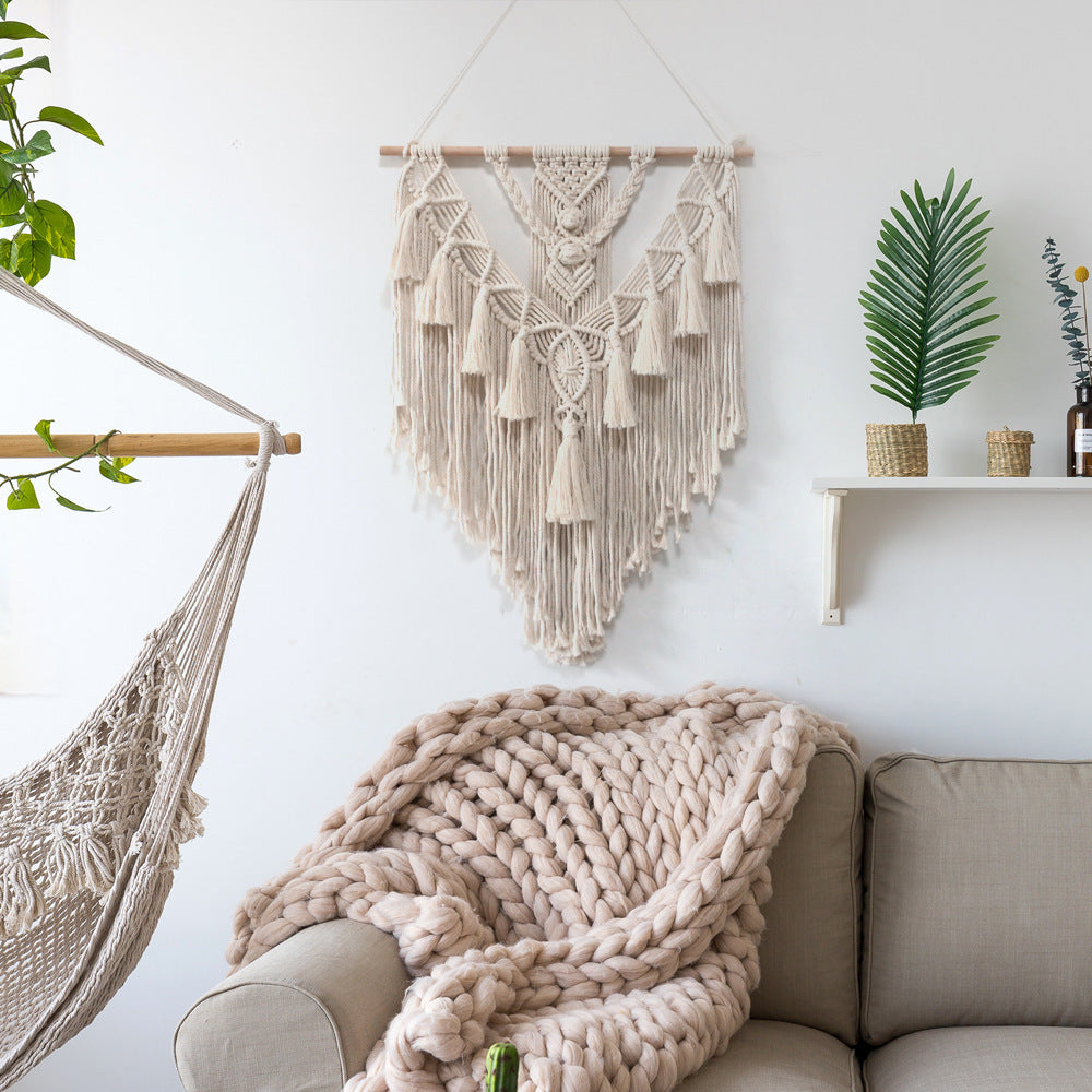 Handmade Boho Macrame Wall Hanging – Bohemian Tapestry for Home, Bedroom, or Living Room Decor
