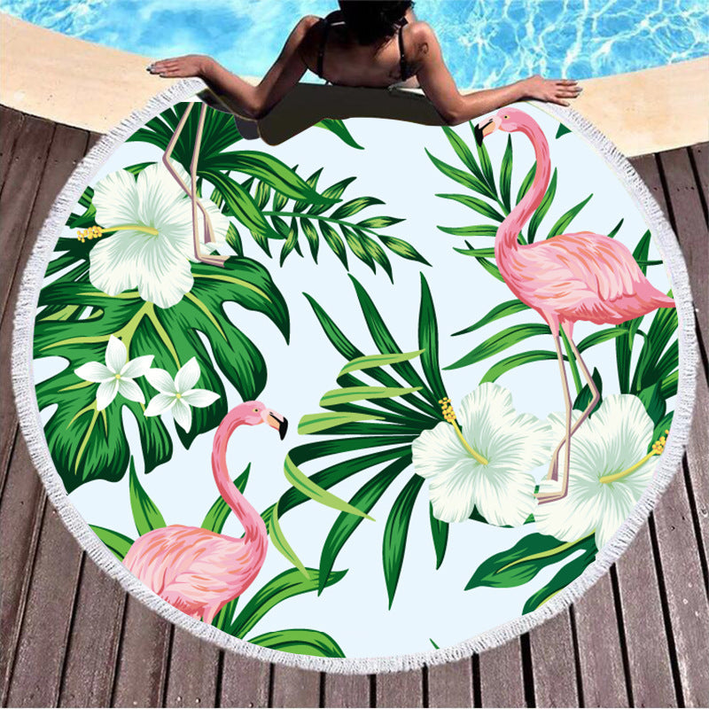 Round Printed Beach Towel – 150 cm | Microfiber Terry Cloth | Eco-Friendly Digital Sublimation Print