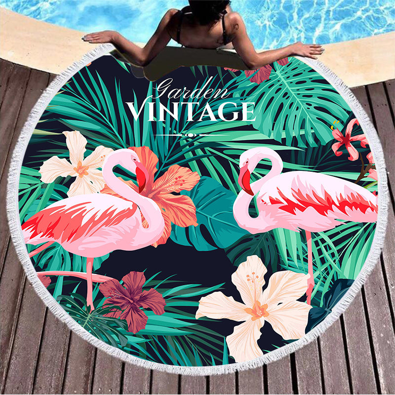 Round Printed Beach Towel – 150 cm | Microfiber Terry Cloth | Eco-Friendly Digital Sublimation Print