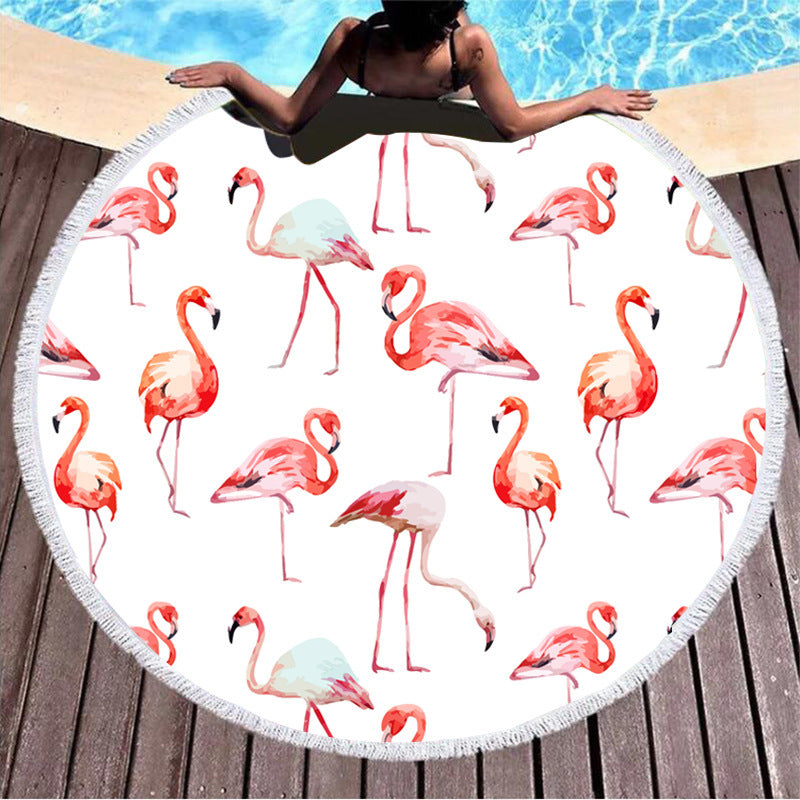 Round Printed Beach Towel – 150 cm | Microfiber Terry Cloth | Eco-Friendly Digital Sublimation Print
