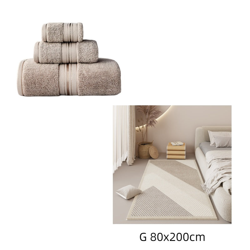 Pure Cotton Towel Set – 3-Piece Thickened Bath, Hand & Face Towel Set | Multiple Colors