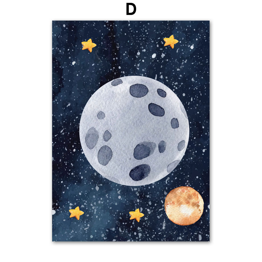 Astronaut Canvas Wall Art – Frameless Spray Painted Oil on Canvas with Fade-Resistant Ink