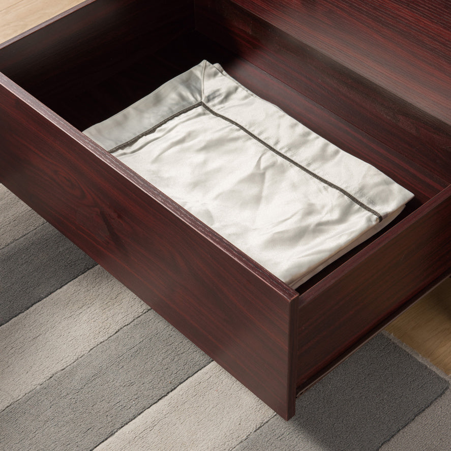 5-Drawer Bedroom Dresser, Home Chest Cabinet with Cut-Out Handles – Mahogany Finish