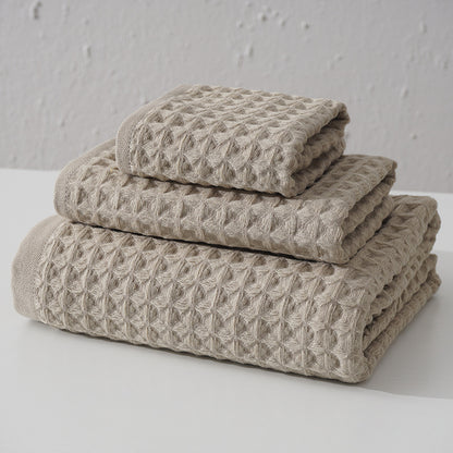 Pure Cotton Honeycomb Bath Towel – 32-Count Strand Yarn | Soft, Absorbent | 70x140 cm | Multiple Colors