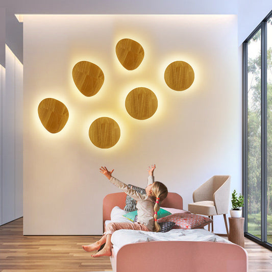 Modern Wooden LED Wall Light – Minimalist Home Lighting Fixture (Warm & White Light Options)