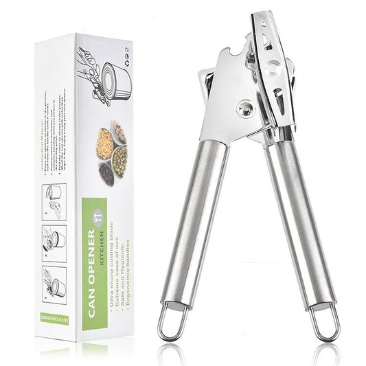 Stainless Steel Can Opener – Heavy-Duty Manual Can Opener with Universal Neutral Packaging, Durable Kitchen Tool with Comfortable Grip