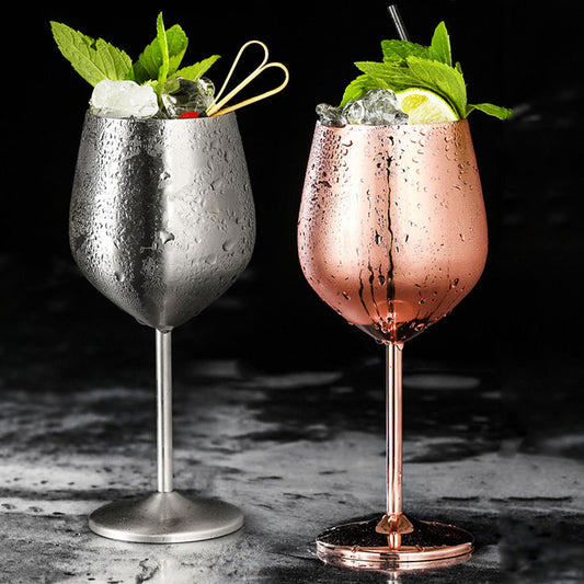 Stainless Steel Wine Glass – 520ML SUS304 Metal Goblet, Polished & Plated, BPA-Free, Durable & Eco-Friendly Drinkware for Modern Homes
