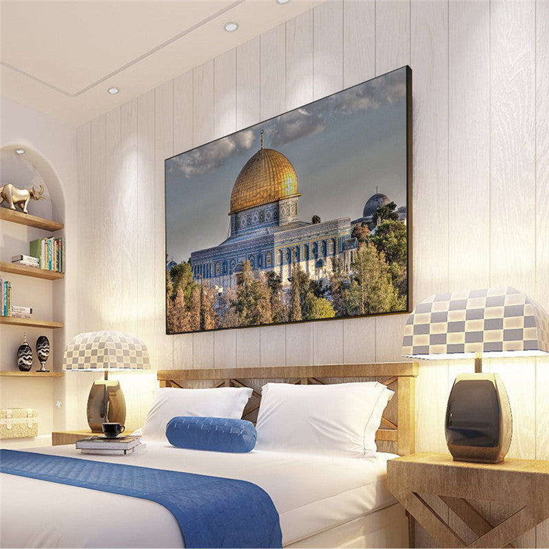 Modern Rectangular Inkjet Wall Art – Frameless Non-Woven Canvas Print for Bedroom or Living Room Decoration