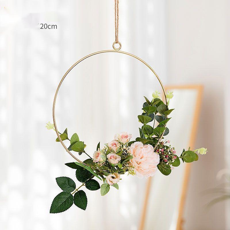 Handcrafted Iron Wall Art with Artificial Flowers – Rustic Floral Wall Hanging for Home Décor