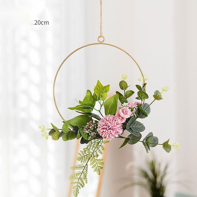 Handcrafted Iron Wall Art with Artificial Flowers – Rustic Floral Wall Hanging for Home Décor
