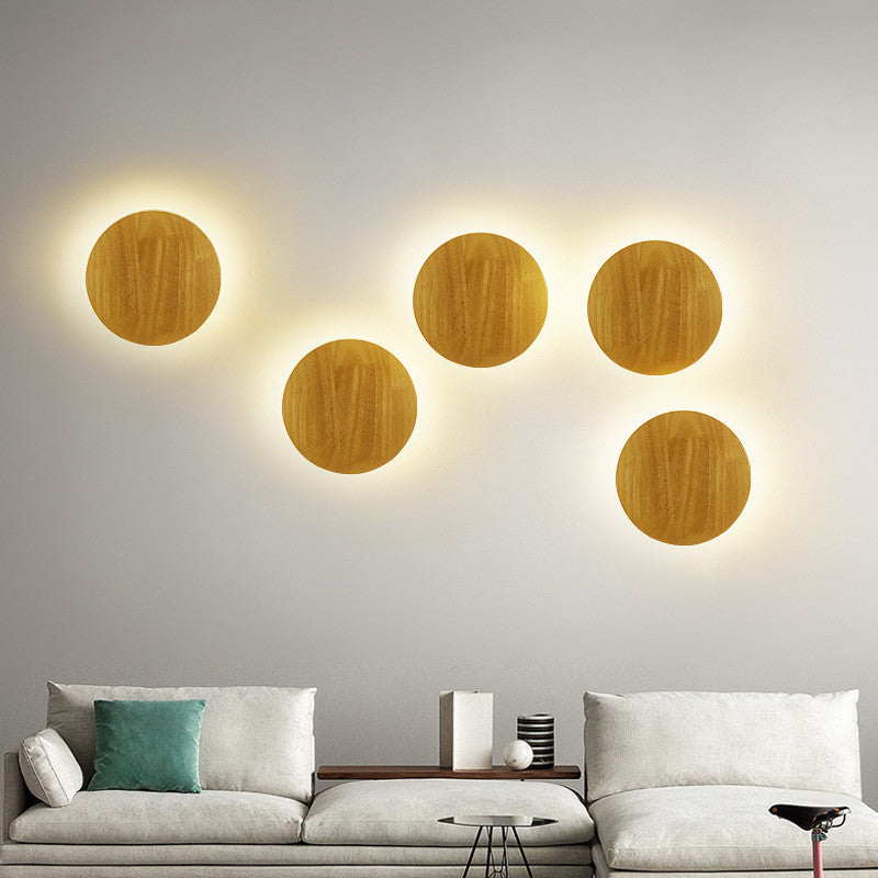 Modern Wooden LED Wall Light – Minimalist Home Lighting Fixture (Warm & White Light Options)