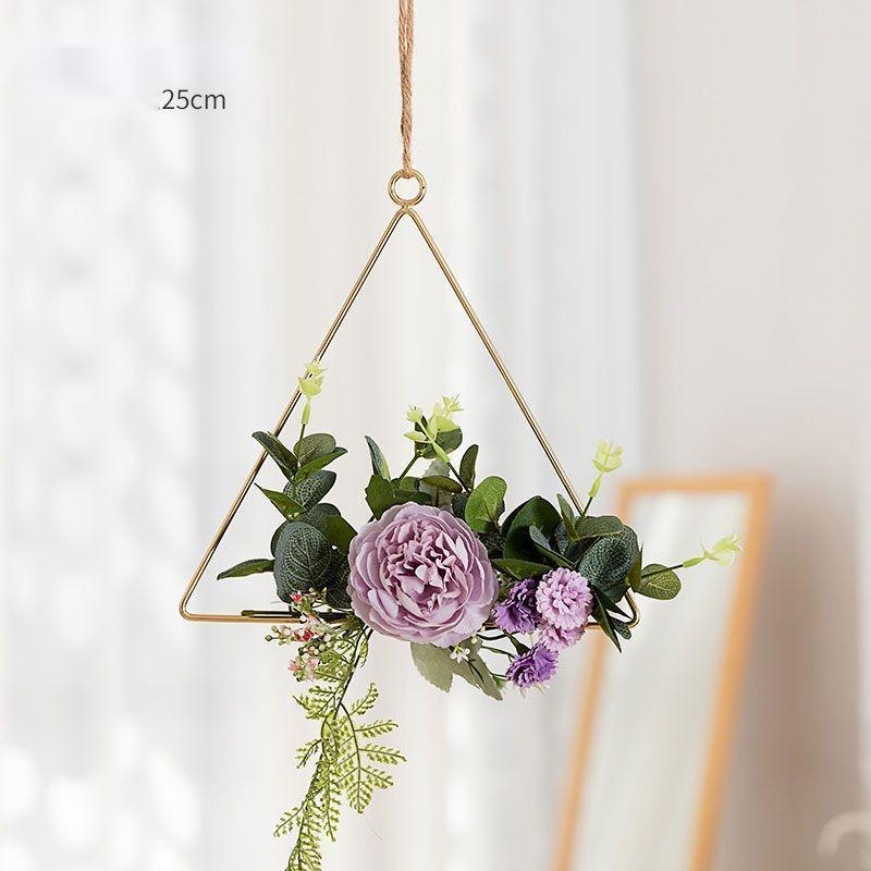 Handcrafted Iron Wall Art with Artificial Flowers – Rustic Floral Wall Hanging for Home Décor