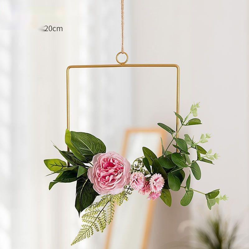 Handcrafted Iron Wall Art with Artificial Flowers – Rustic Floral Wall Hanging for Home Décor