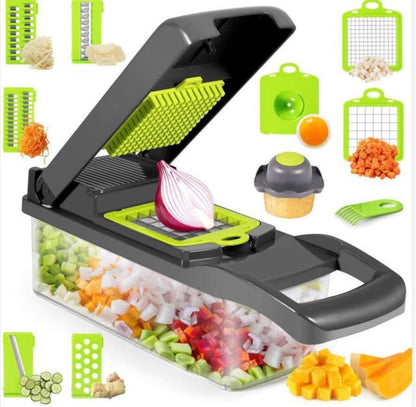 12-In-1 Manual Vegetable Chopper Kitchen Gadgets Food Chopper Onion Cutter Vegetable Slicer