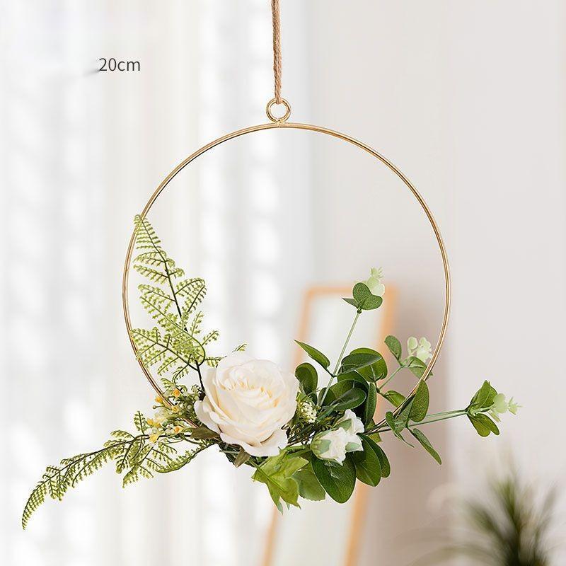 Handcrafted Iron Wall Art with Artificial Flowers – Rustic Floral Wall Hanging for Home Décor