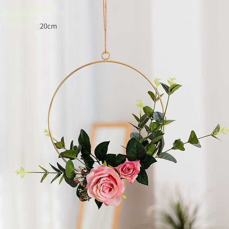 Handcrafted Iron Wall Art with Artificial Flowers – Rustic Floral Wall Hanging for Home Décor