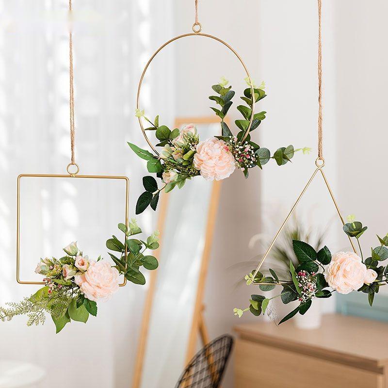 Handcrafted Iron Wall Art with Artificial Flowers – Rustic Floral Wall Hanging for Home Décor