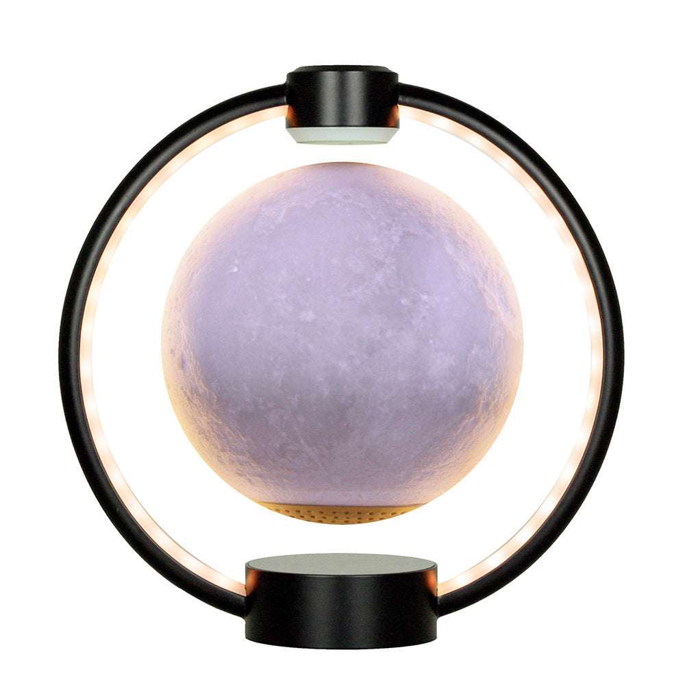 K1-Round Moon Bluetooth Speaker – 6D Surround Sound, Floating Moon Design with Colorful LED Lights & Remote Control