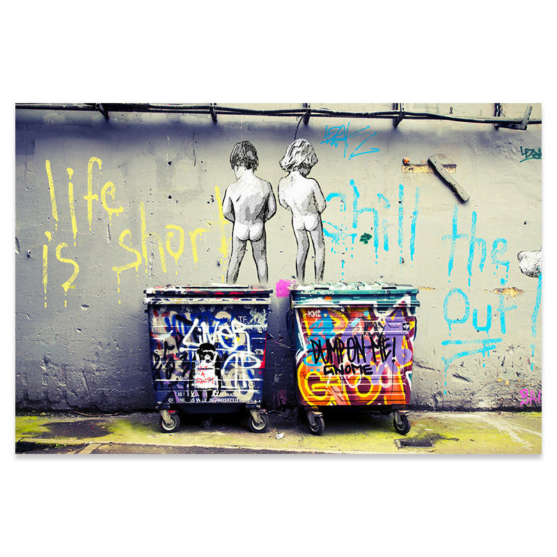 Graffiti Street Art Canvas Poster – Nordic Style Unframed Landscape Wall Painting (Multiple Sizes & Designs)