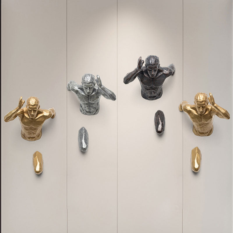 Modern Resin Character Wall Art – Simple & Creative Wall Decoration for Home Décor