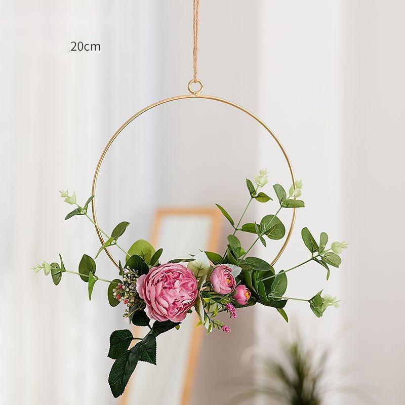 Handcrafted Iron Wall Art with Artificial Flowers – Rustic Floral Wall Hanging for Home Décor