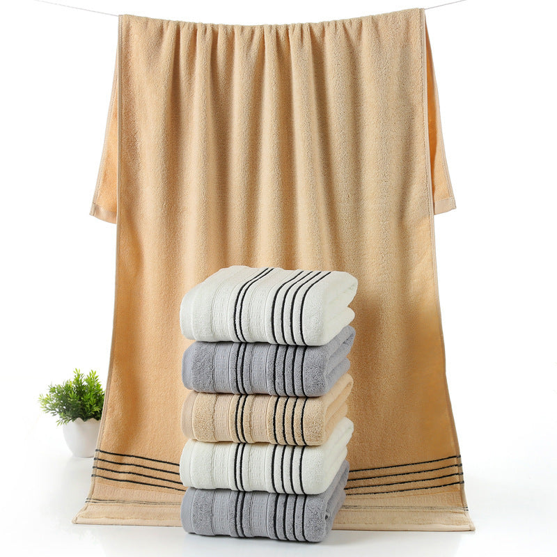 Household Pure Cotton Towel Set – 100% Cotton | Skin-Friendly Yarn-Dyed Fabric | 3-Piece Set