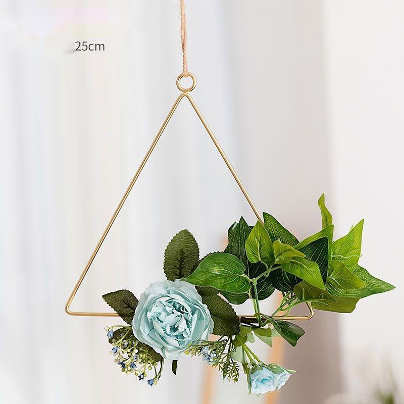 Handcrafted Iron Wall Art with Artificial Flowers – Rustic Floral Wall Hanging for Home Décor