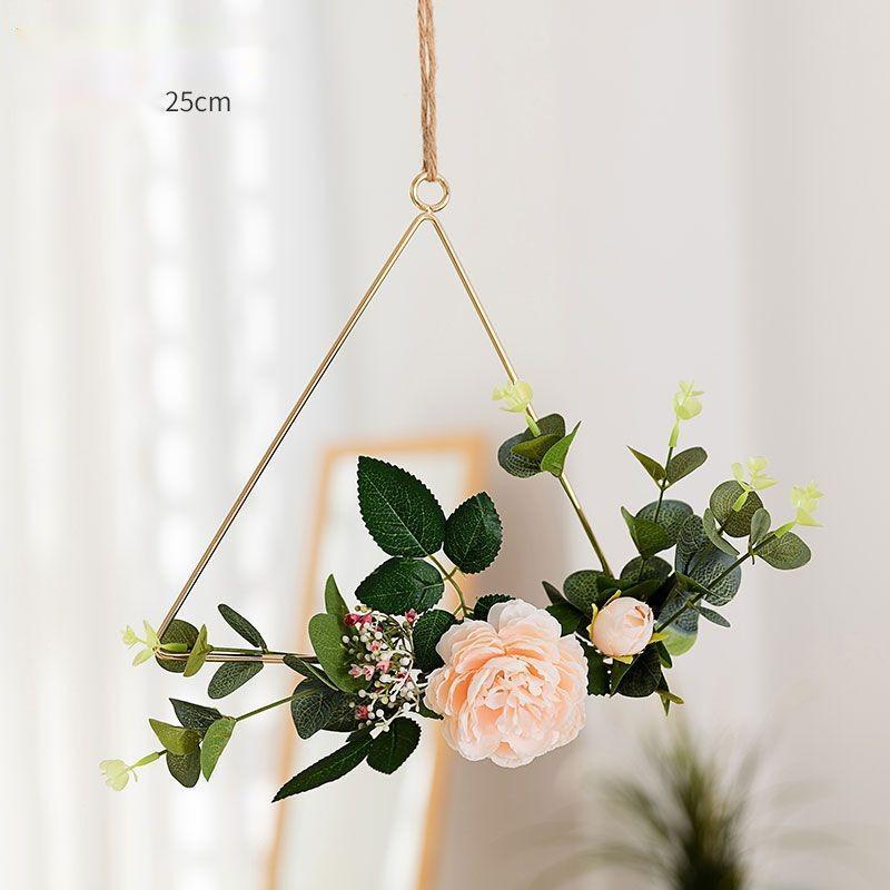 Handcrafted Iron Wall Art with Artificial Flowers – Rustic Floral Wall Hanging for Home Décor
