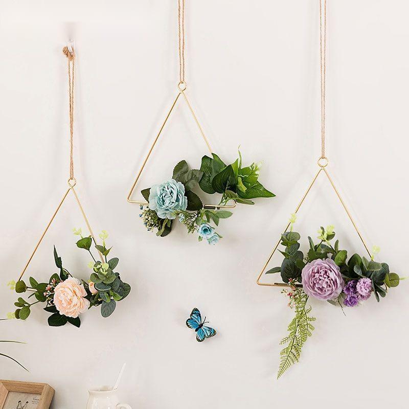 Handcrafted Iron Wall Art with Artificial Flowers – Rustic Floral Wall Hanging for Home Décor