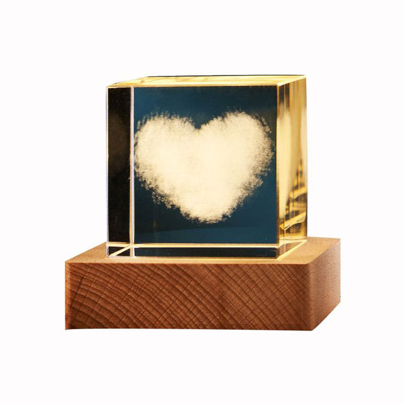 3D Crystal Cube Night Light – Warm Light Glass Lamp with Saturn, Moon, Nebula & More – Small Desktop Night Lamp for Bedroom, Kids, Gifts, and Party Decor (40mm/60mm)