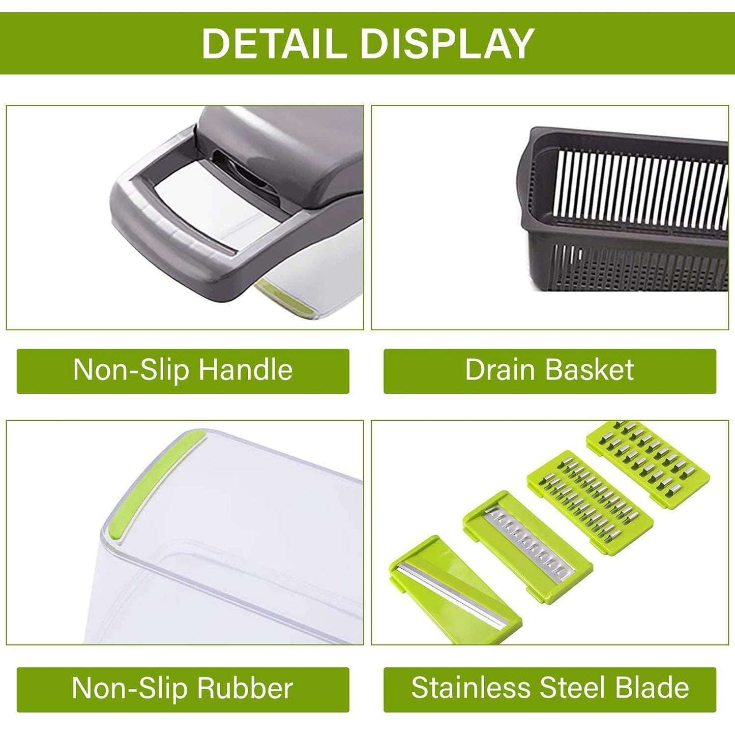 12-In-1 Manual Vegetable Chopper Kitchen Gadgets Food Chopper Onion Cutter Vegetable Slicer