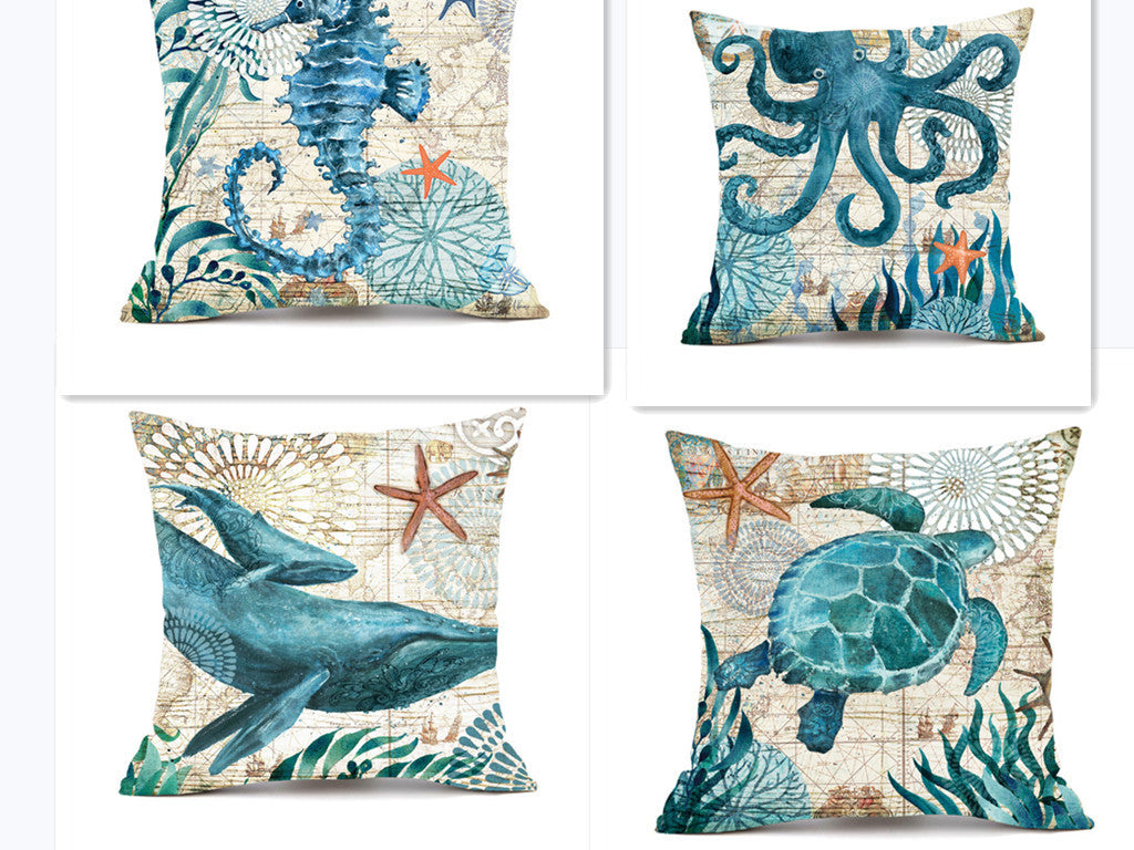 Nautical Printed Throw Pillows for Sofa Chair Seat