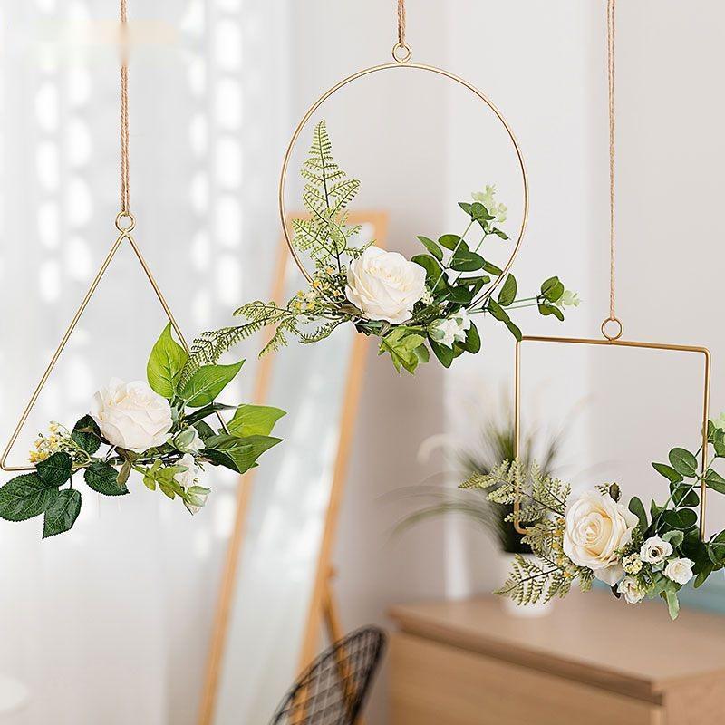 Handcrafted Iron Wall Art with Artificial Flowers – Rustic Floral Wall Hanging for Home Décor
