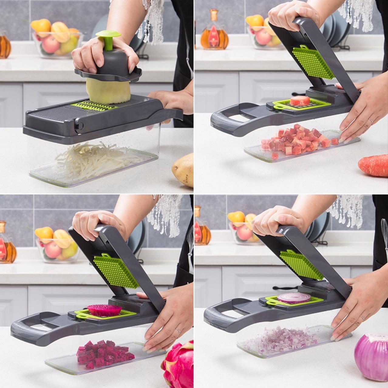 12-In-1 Manual Vegetable Chopper Kitchen Gadgets Food Chopper Onion Cutter Vegetable Slicer