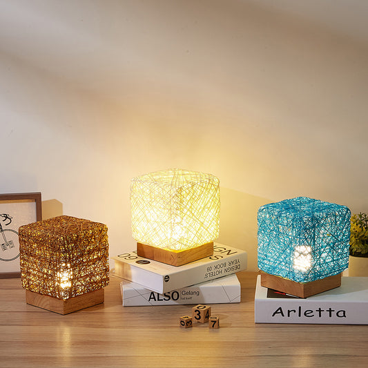 Bamboo Rattan Decorative Lamp – LED Light for Bedroom, Home & Business Decor