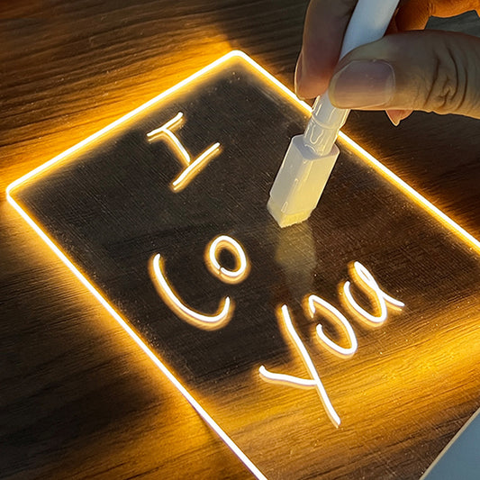 Creative LED Night Light Message Board With Pen