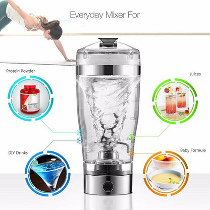 Electric Protein Shake Stirrer & USB Rechargeable Shaker Bottle – Milk, Coffee, and Fitness Blender Cup for Smooth Blends