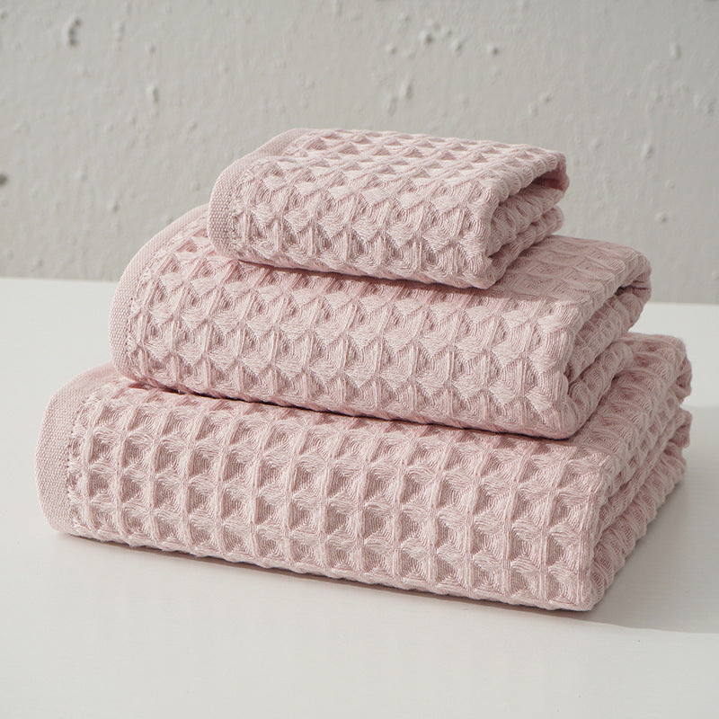 Pure Cotton Honeycomb Bath Towel – 32-Count Strand Yarn | Soft, Absorbent | 70x140 cm | Multiple Colors