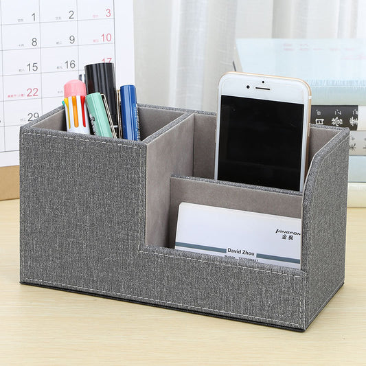 Linen Cloth Pen Holder Business Office Storage