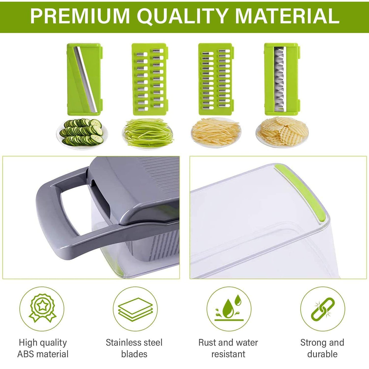 12-In-1 Manual Vegetable Chopper Kitchen Gadgets Food Chopper Onion Cutter Vegetable Slicer