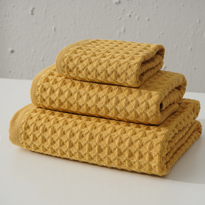 Pure Cotton Honeycomb Bath Towel – 32-Count Strand Yarn | Soft, Absorbent | 70x140 cm | Multiple Colors