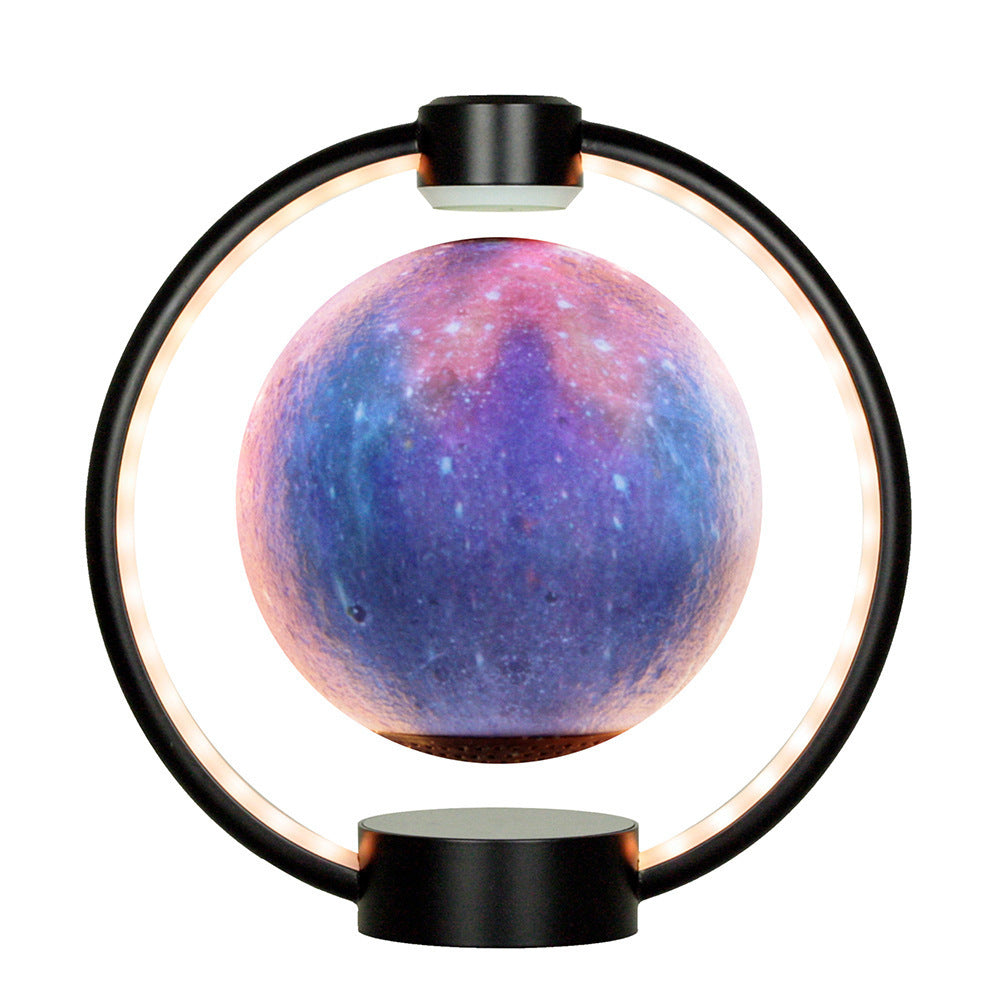 K1-Round Moon Bluetooth Speaker – 6D Surround Sound, Floating Moon Design with Colorful LED Lights & Remote Control